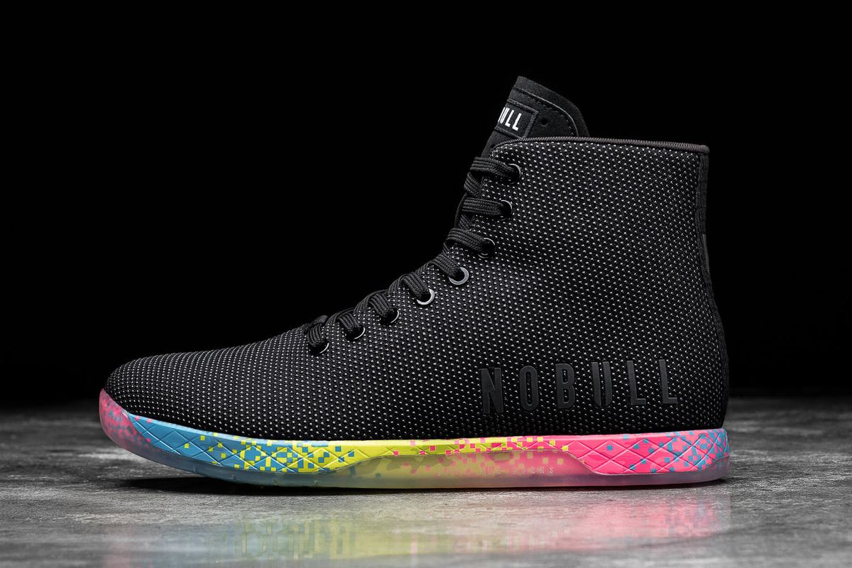 Nobull High-Top Neon Women\'s Trainers Black | Australia (PD6527)